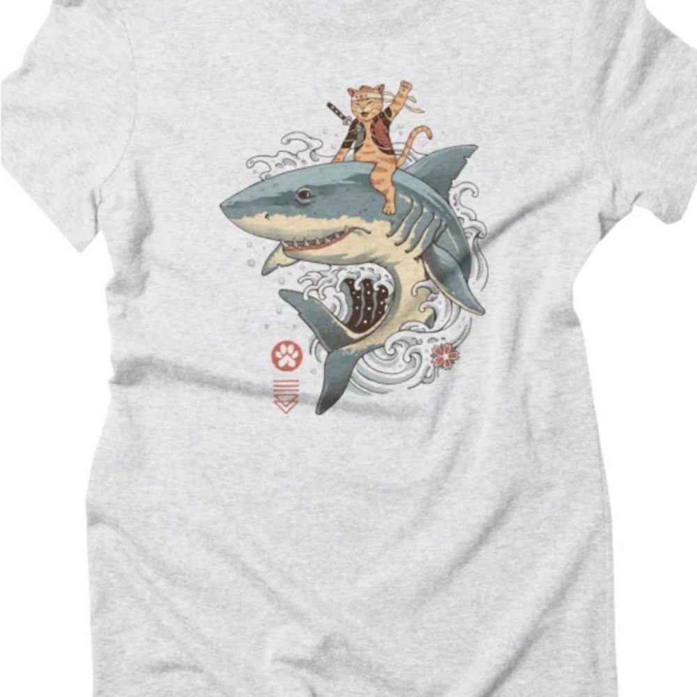Threadless Cantana Shark unisex extra soft t-shirt By Artist Vincent Trinidad
